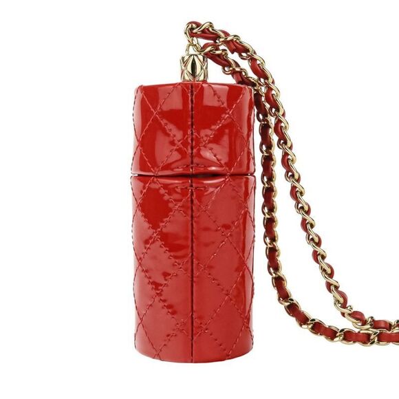Chanel Patent Leather Matelasse Coco Mark Chain Strap Lip Case